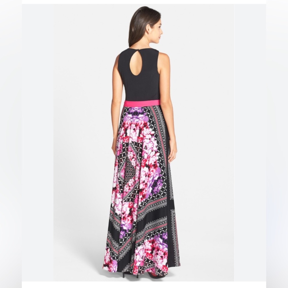 Eliza J Women's dress- Black and Pink Floral - Picture 3 of 11